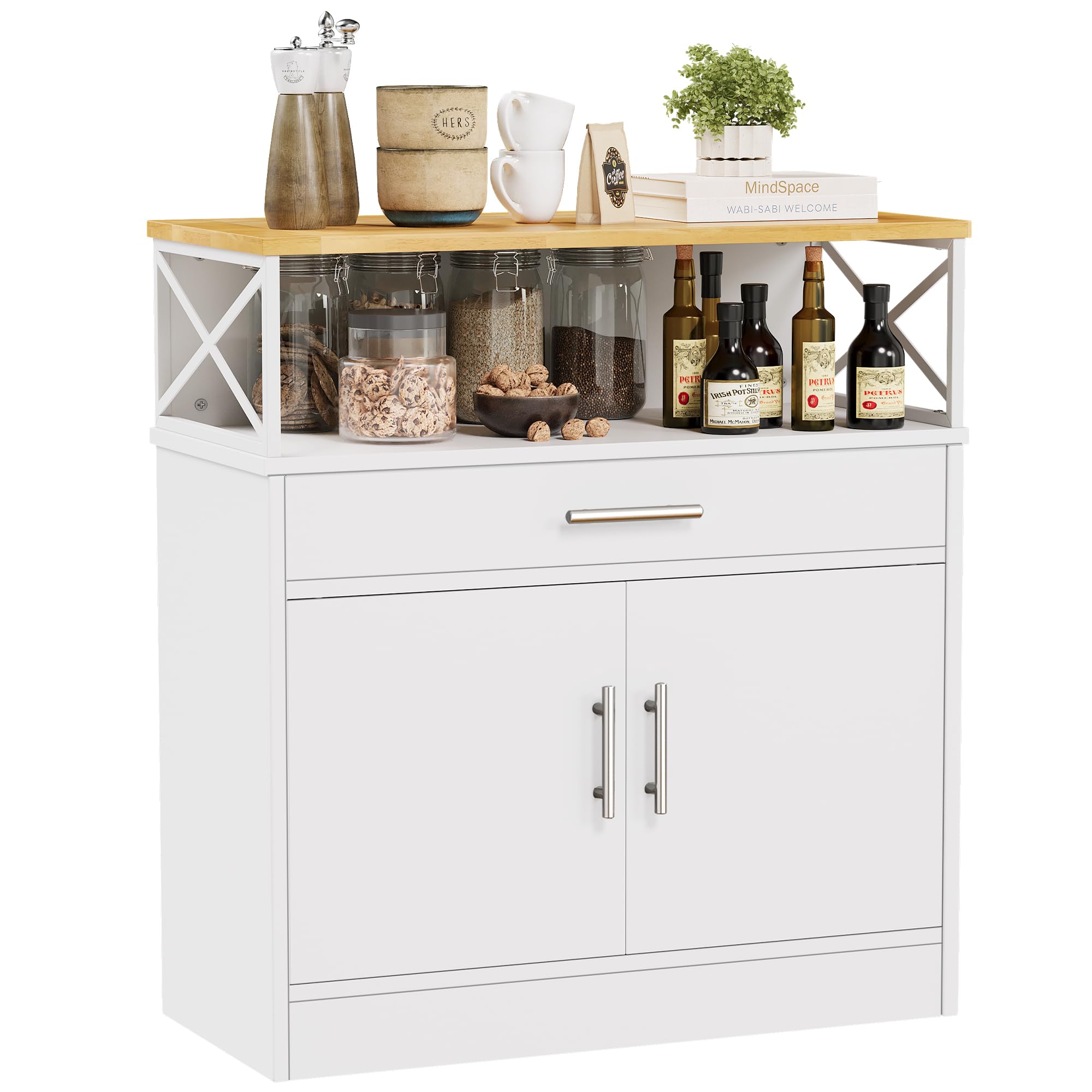 Buffet Cabinet, Kitchen Sideboard with Storage and Drawer