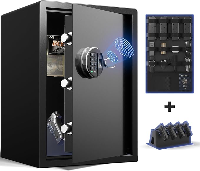 Smart Biometric Safe - (0.80 cu. ft.) Fingerprint Lock Box with Silent Mode
