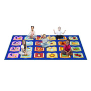 Educational Classroom Rug 7'5"x13' Colorful Book Seating Carpet