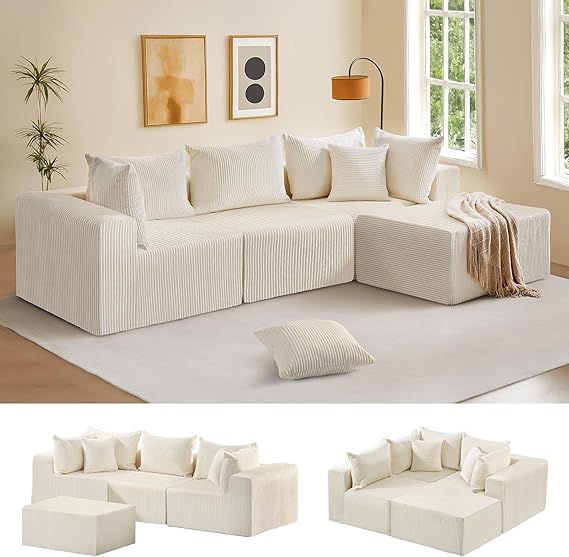 Cloud Sectional Couch with L-Shape Chaise,Modular Sofa