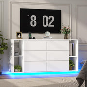 Drawer Dresser for Bedroom, Modern Chest of Drawers with Power Outlet
