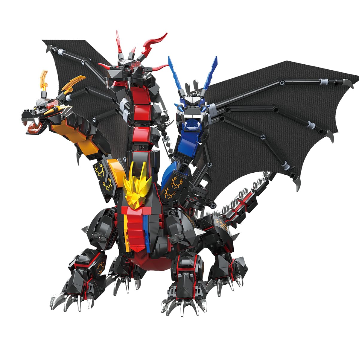 Dragon Series Dark Three Headed Dragon King Building Blocks Set （1400PCS）