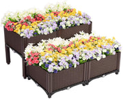 Elevated Plastic Raised Garden Bed Planter Kit, Outdoor Planters Above Ground