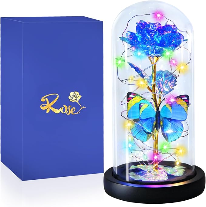 Eternal Rose Glass Flower Birthday Gifts - Women Gifts for Her Anniversary Valentines