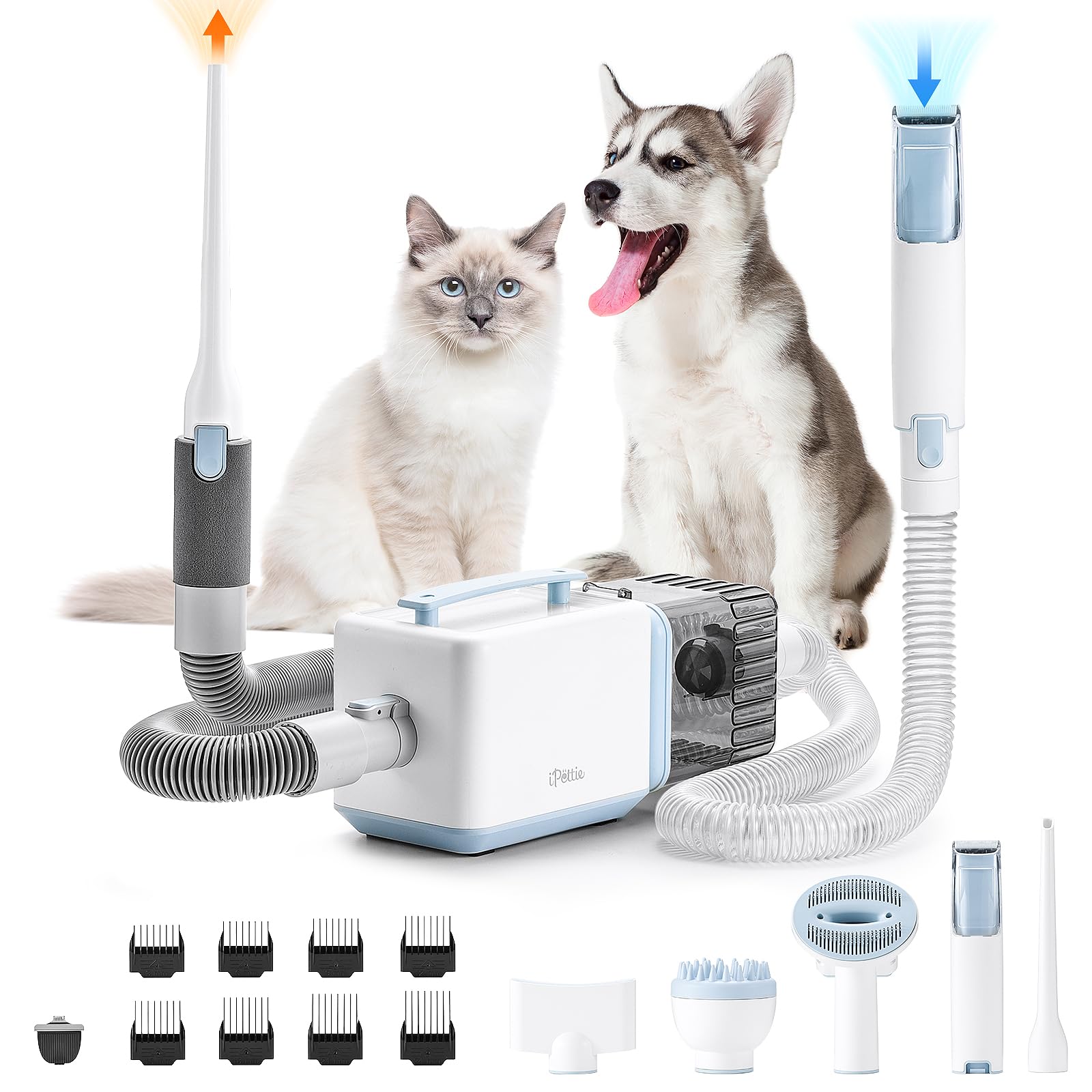 D23 Pro Pet Grooming Kit for Dogs: Vacuum Dog Brush and Dog Trimmer Vacuum
