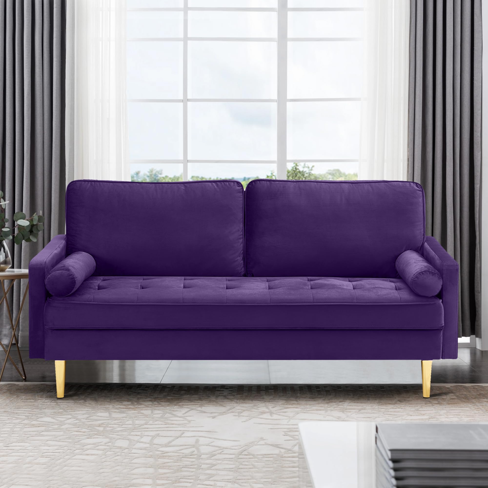 67" Modern Velvet Loveseat Sofa Couch, living room