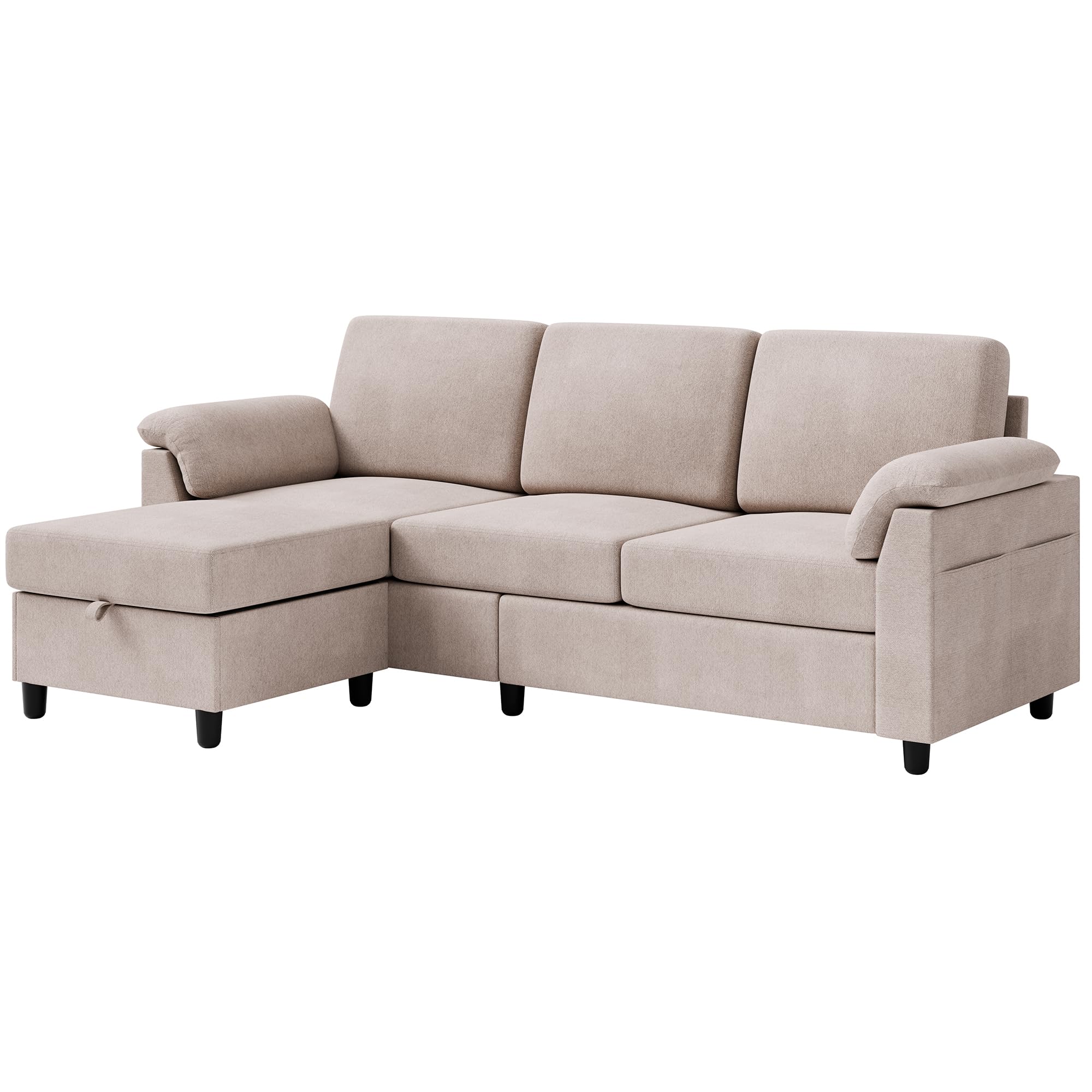 Convertible Sectional Sofa Couch, 3 Seat L Shaped Sofa