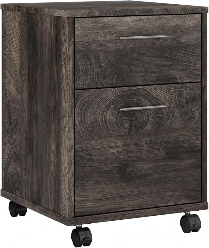 2 Drawer Rolling File Cabinet in Linen White Oak Mobile Organization for Home