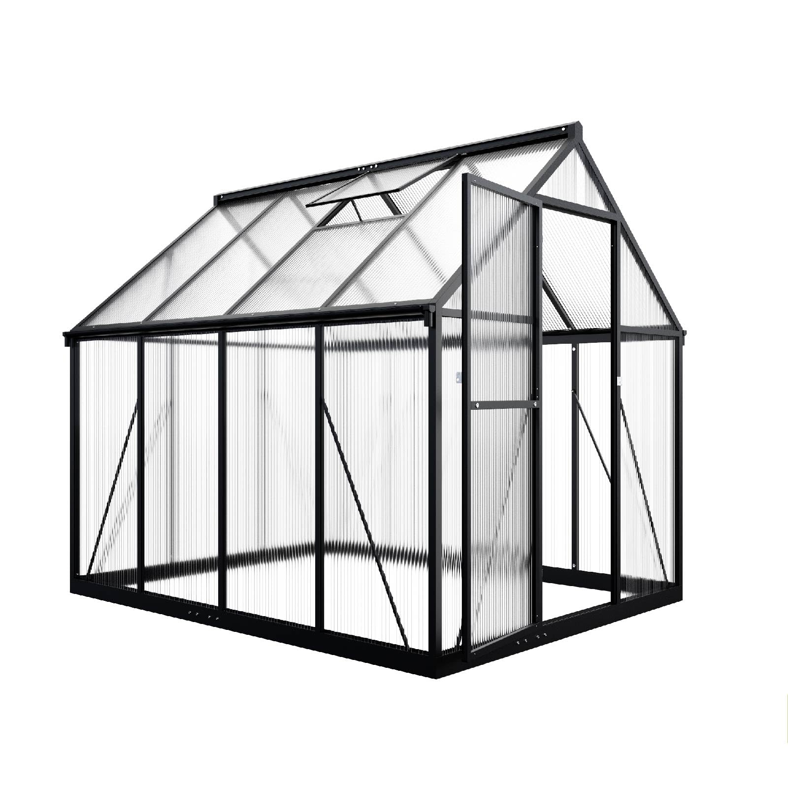 6x7.5 FT Greenhouse for Outdoors, Polycarbonate Greenhouse