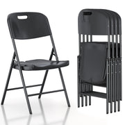 Pack Folding Chairs, Indoor/Outdoor Use Plastic Seat with Steel Frame