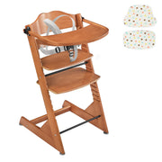 3-in-1 Convertible Wooden Toddler High Chair, Baby Feeding Chair with Removable Tray