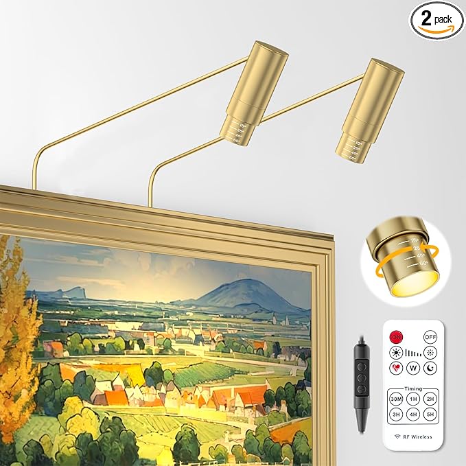 Zoomable Picture Light Spotlight,Plug in LED Picture Lights for Wall 3000K Photo