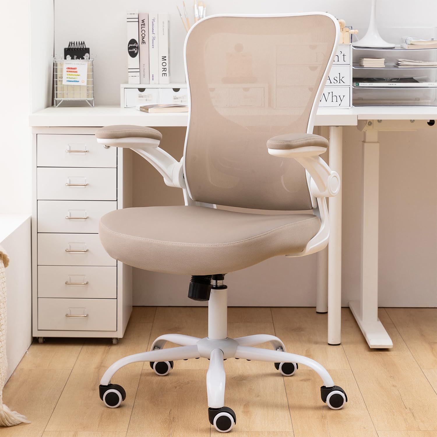 Office Chair Ergonomic Desk Chair, PU Leather Computer Chair with Lumbar Support