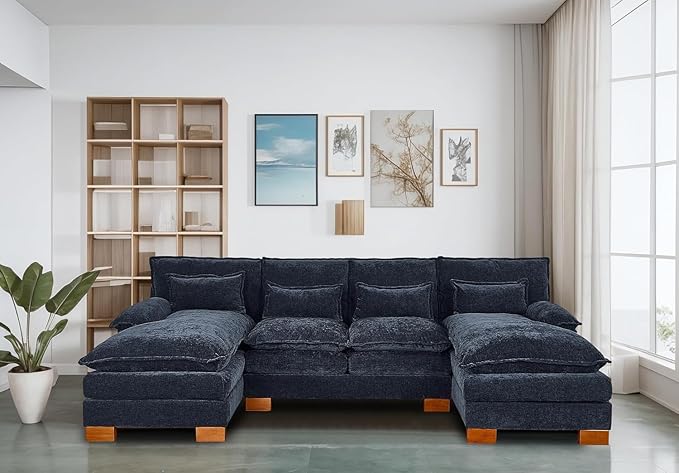 U Shape Sectional Sofa Cloud Couch for Living Room