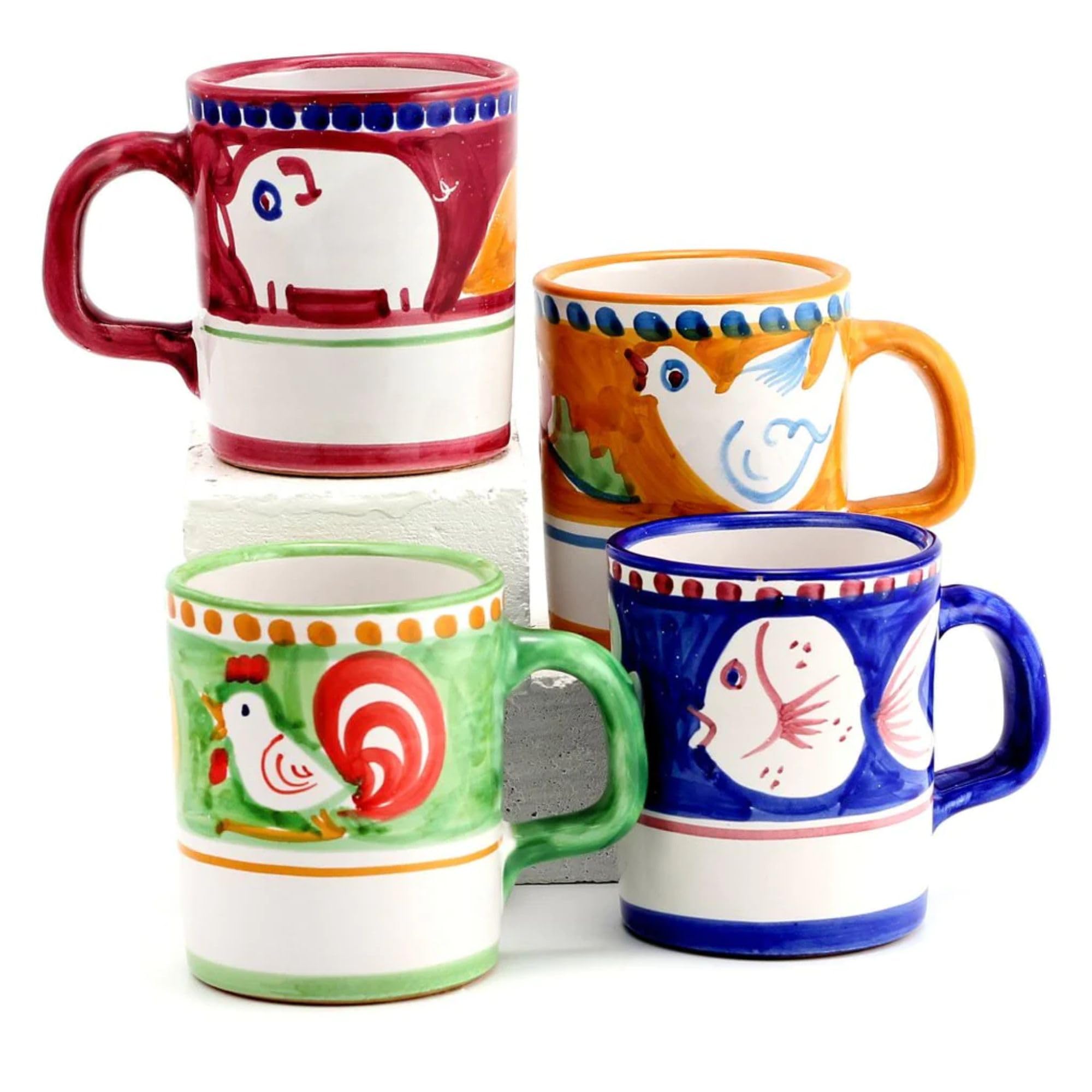 Campagna Gallina Mug 3.5" H, Green, 12 oz Terra Cotta Ceramic Cup