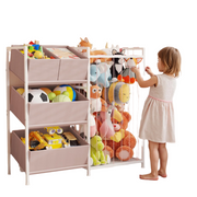 Stuffed Animal Storage - Kids Storage Organizer with 4 Removable Bins, Kids Storage Toy
