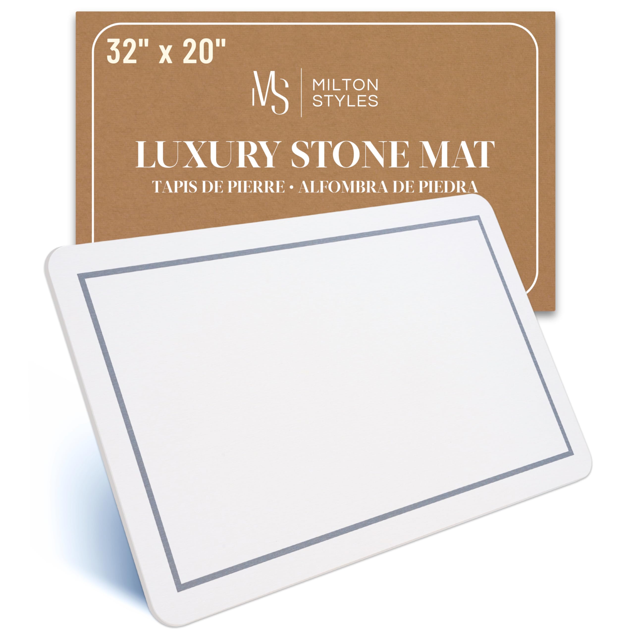Stone Bath Mat Large, 32" x 20" – Super Absorbent Stone Bath Mats for Bathroom
