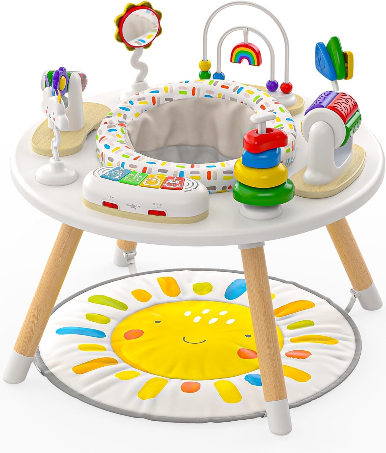 4-in-1 Baby Activity Center | Montessori-Inspired Design | 8 Interactive Toys | Tummy Time