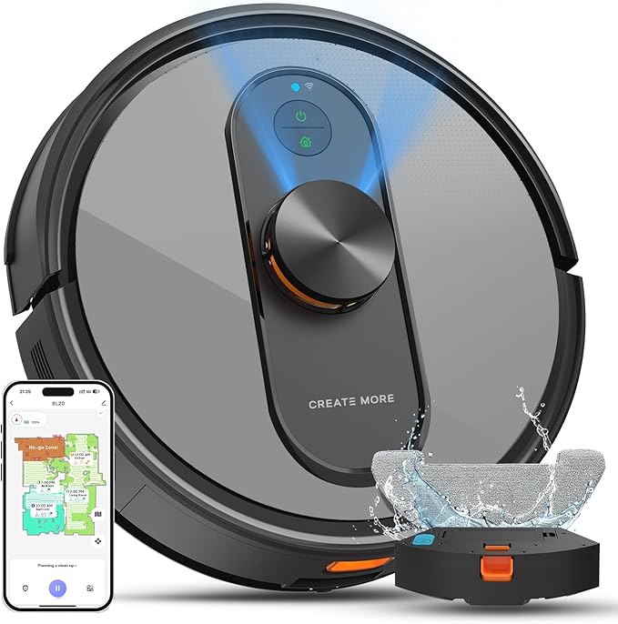 Robot Vacuum and Mop,5000Pa Robotic Vacuum Self Emptying,60 Days Hands-Free