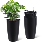 22" Tall Round Planter Set of 2, Self Watering Pots for Indoor Plants, Large Flower