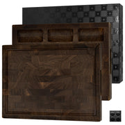 End Grain Cutting Board, Reversible Large Thick Black Walnut Wood Charcuterie Board