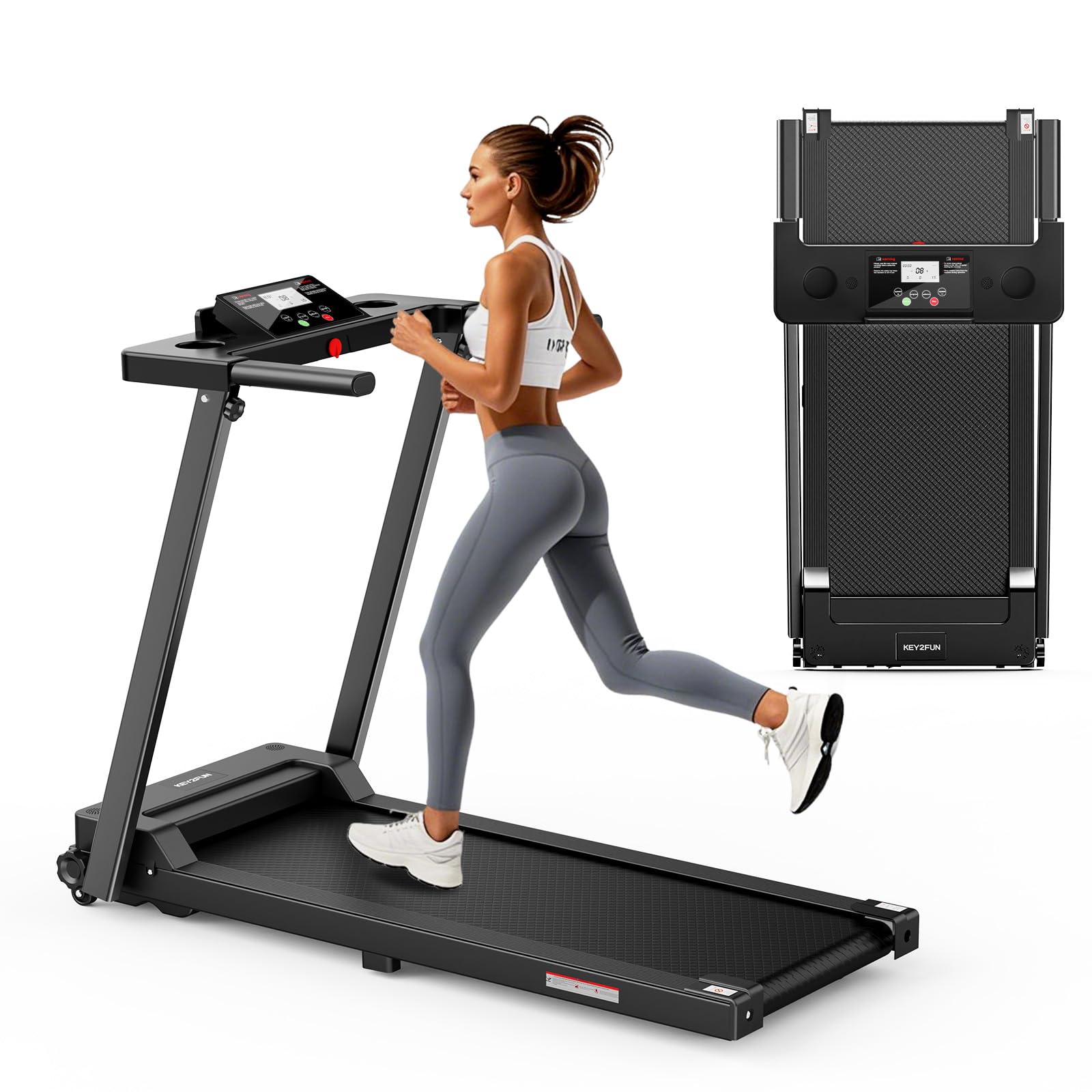 Treadmills for Home, Walking Pad with Handle Bar, Portable Foldable Treadmill