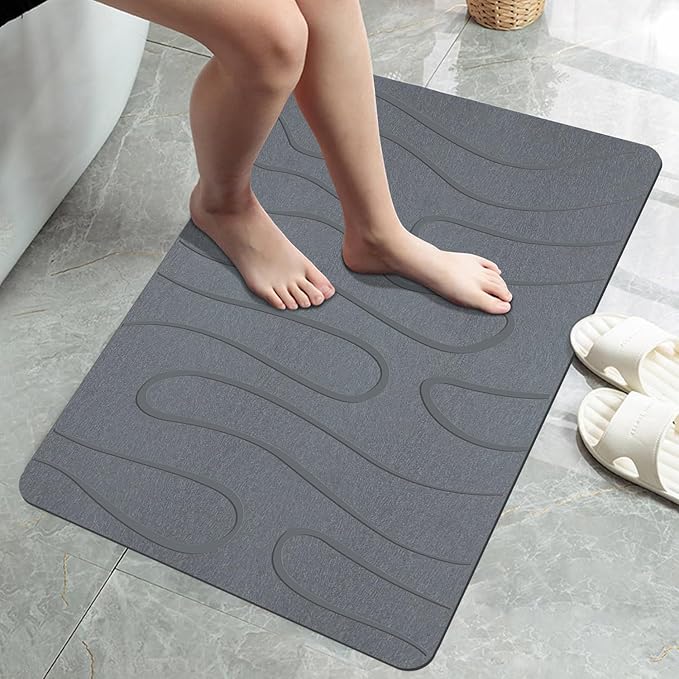 Stone Bath Mats for Bathroom, Diatomaceous Earth Bath Mat Bath Rug
