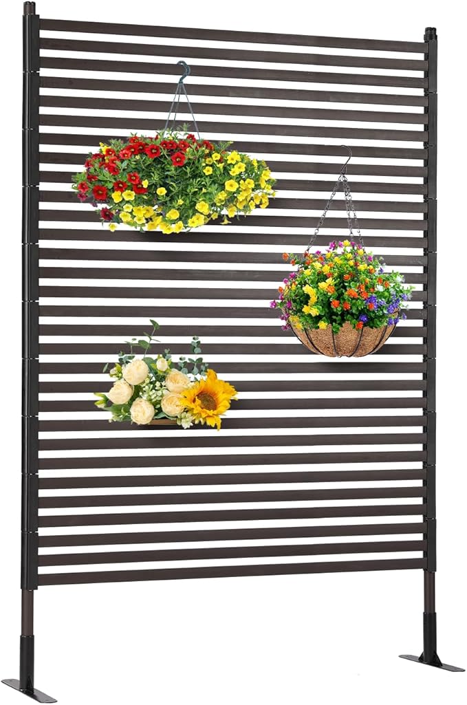Metal Outdoor Privacy Screen with Stand