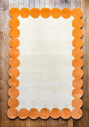 Scallop Rug Bohemian Handmade Designer Rug Hand Tufted Rugs for Living Room