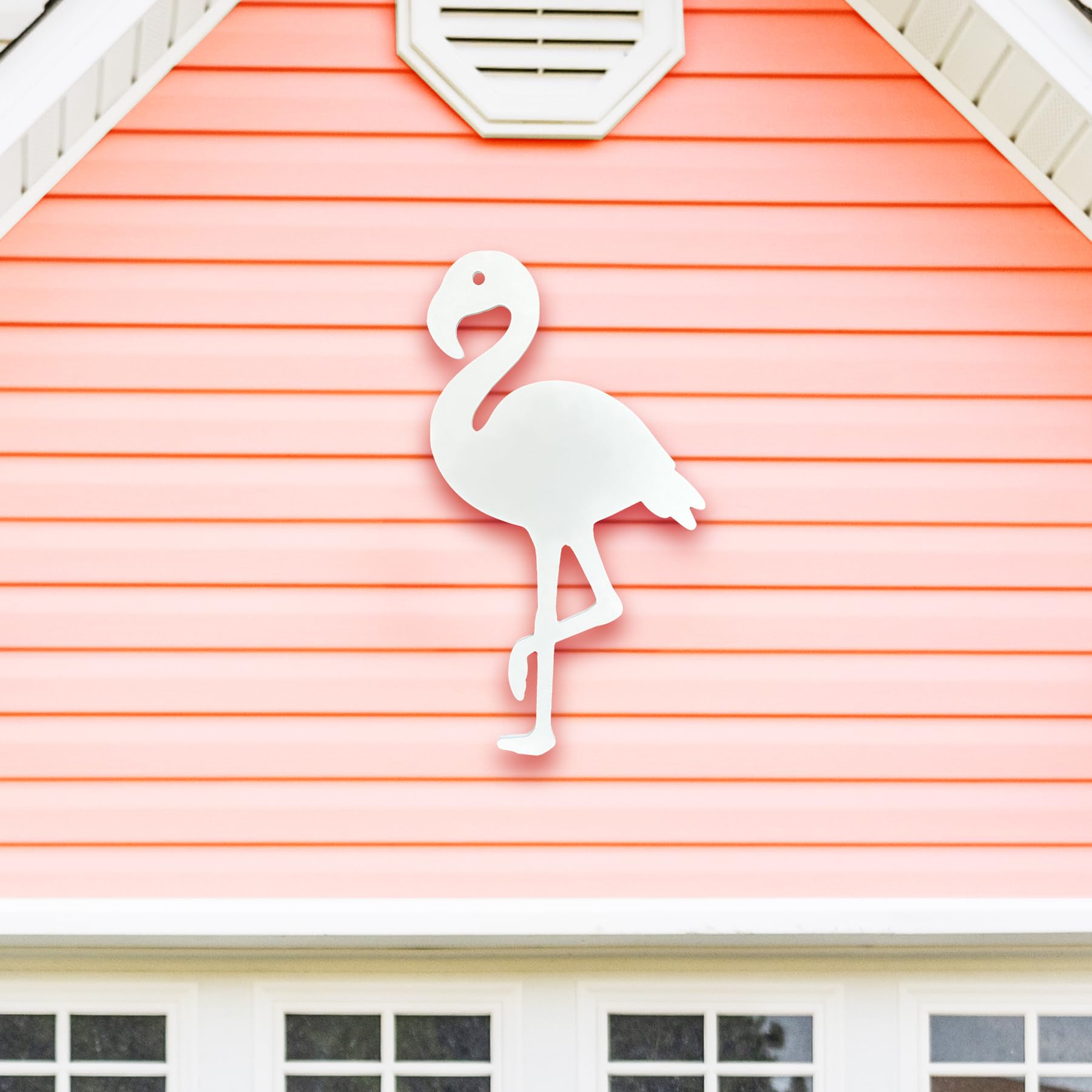Outdoor Flamingo Wall Decor, Coastal PVC Flamingo Sign for Beach House