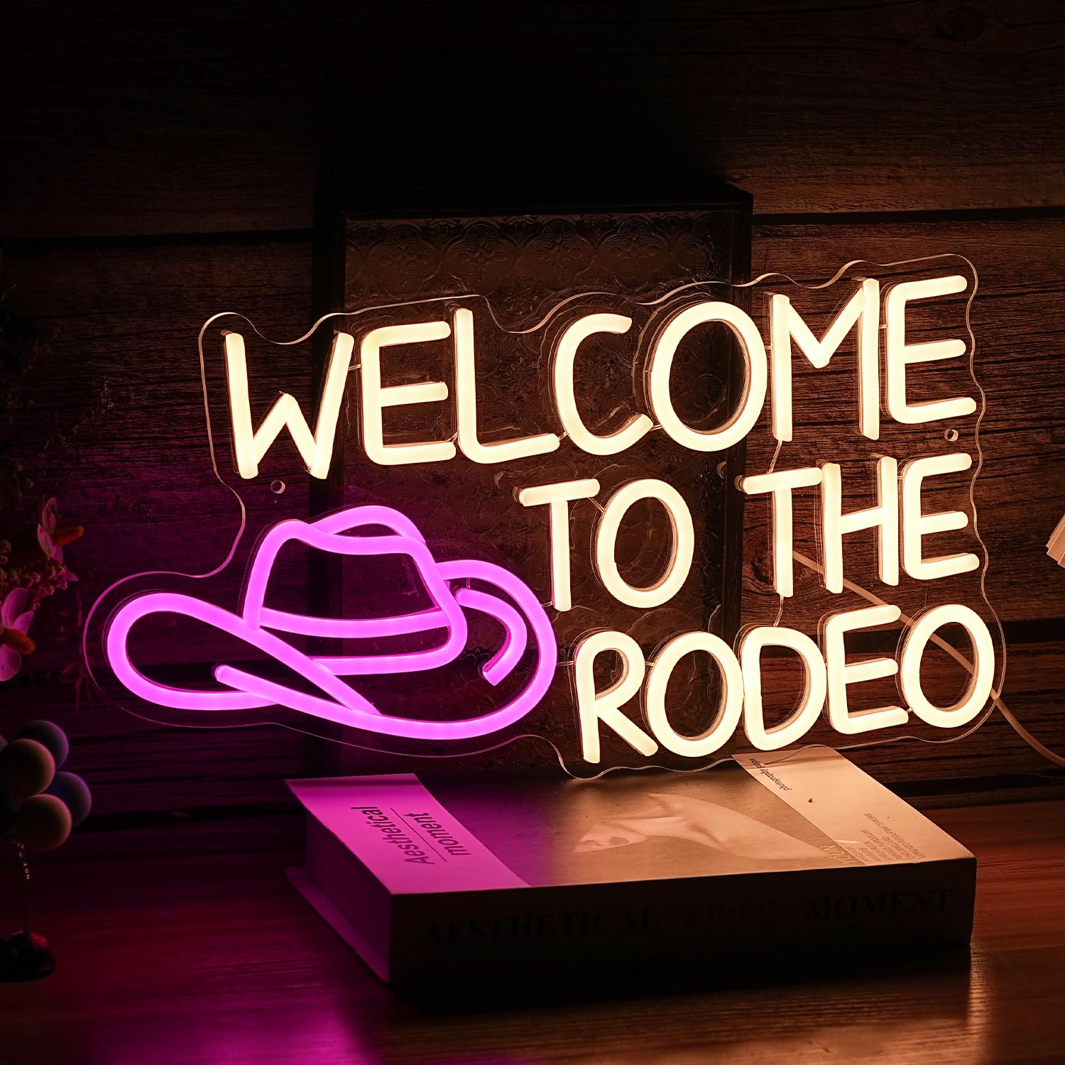 To The Rodeo Neon Sign Cowboy Neon Light For Wall Decor Dimmable LED Signs
