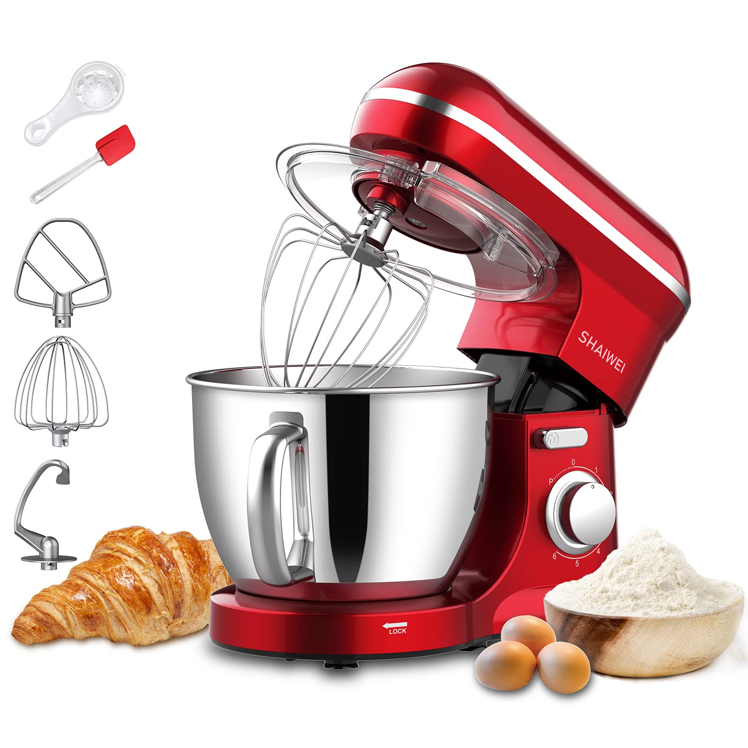 Kitchen Stand Mixer, 6.5 Quart, 6 Speed Tilt-Head Kitchen Mixer, Electric Food Mixer