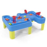 Big River and Roads Water Play Table, Outdoor Activity Table with Track Toys