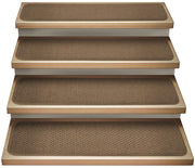 Set of 12 Attachable Indoor Carpet Stair Treads - Toffee Brown - 9 Inches X 36 Inches