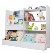 Wood Kids Bookshelf, 3 Layer Sling Children Bookshelf, Baby Book Shelf With