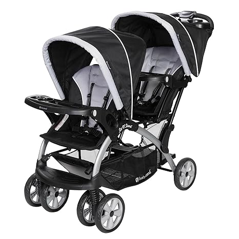 Infant and Toddler Stroller w/ Harness and Basket, Sit N' Stand, Khaki
