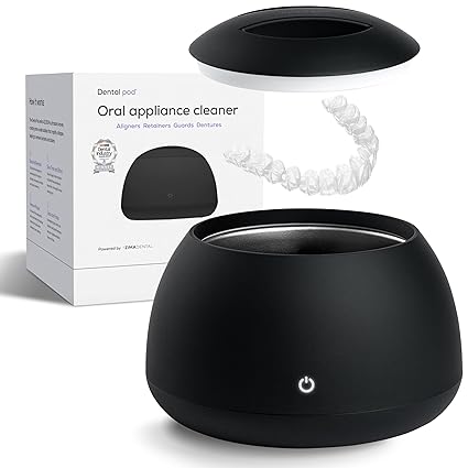 Zima Dental Pod | Arctic White | Ultrasonic Retainer Cleaner Machine | Aligner, Nightguard, Mouth Guard, Denture Cleaner | Oral Dental Care FSA HSA Approved