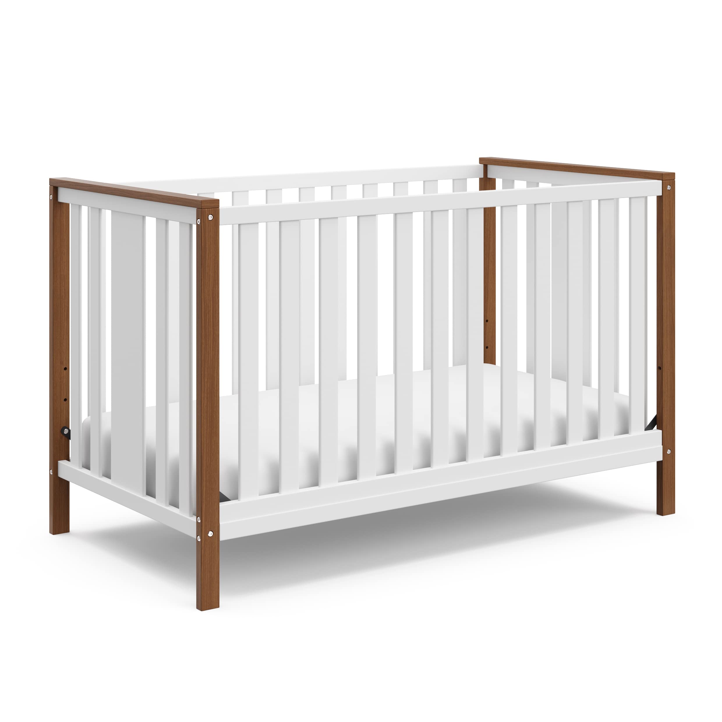 Modern Pacific 4-in-1 Convertible Crib (White with Vintage Driftwood)