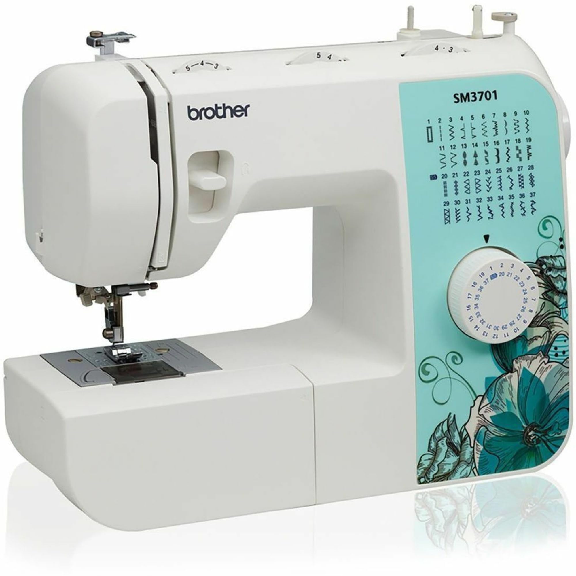SM3701 Sewing Machine, 12" x 5.8" x 15.3", White