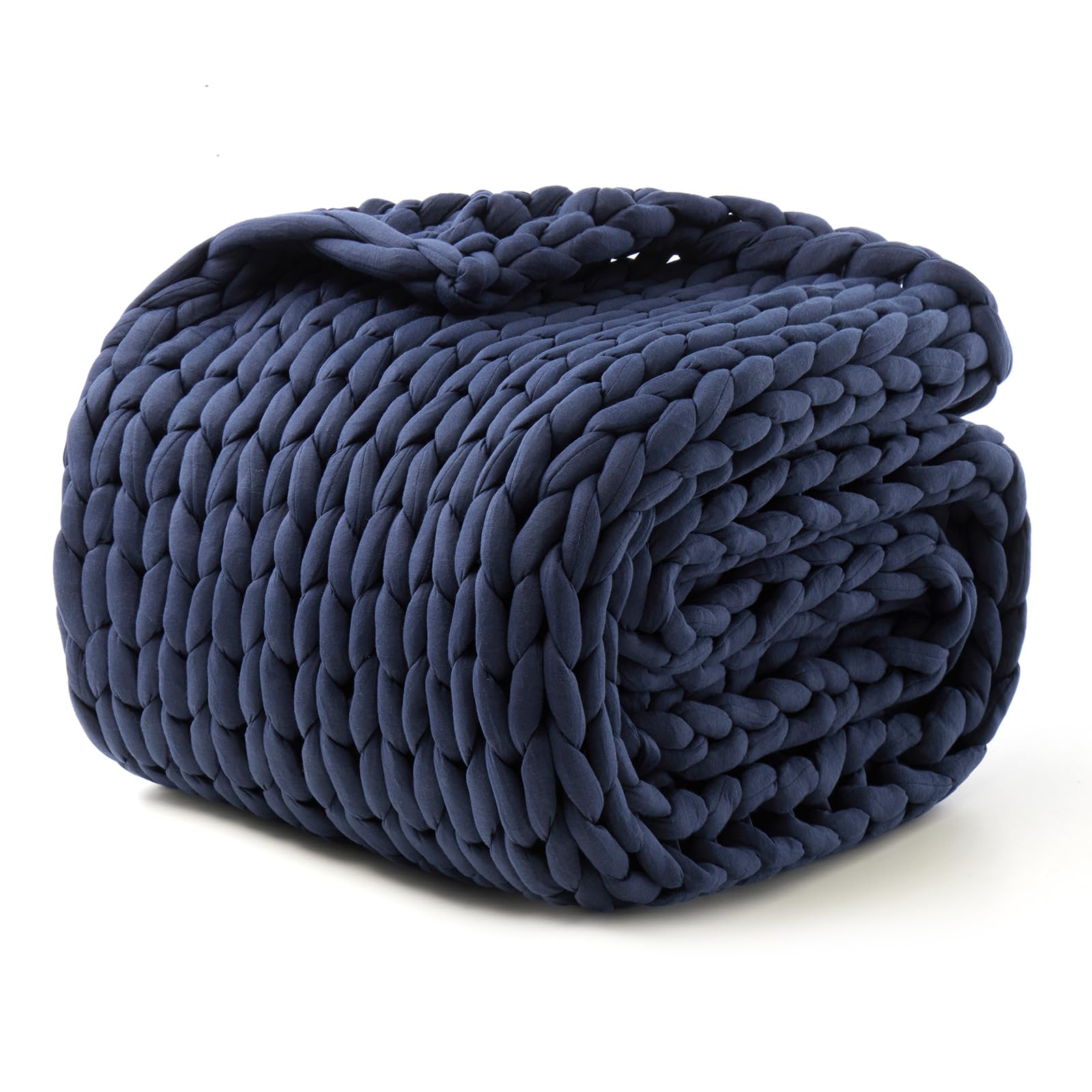 Hand-Knit Weighted Blanket for Adult,Cotton Heavy Blankets