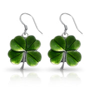 Four Leaf Clover Earrings | Handcrafted Pewter Shamrock Dangle Earrings