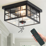Upgraded Motion Sensor Outdoor Ceiling Light with Remote Control 4 Lighting