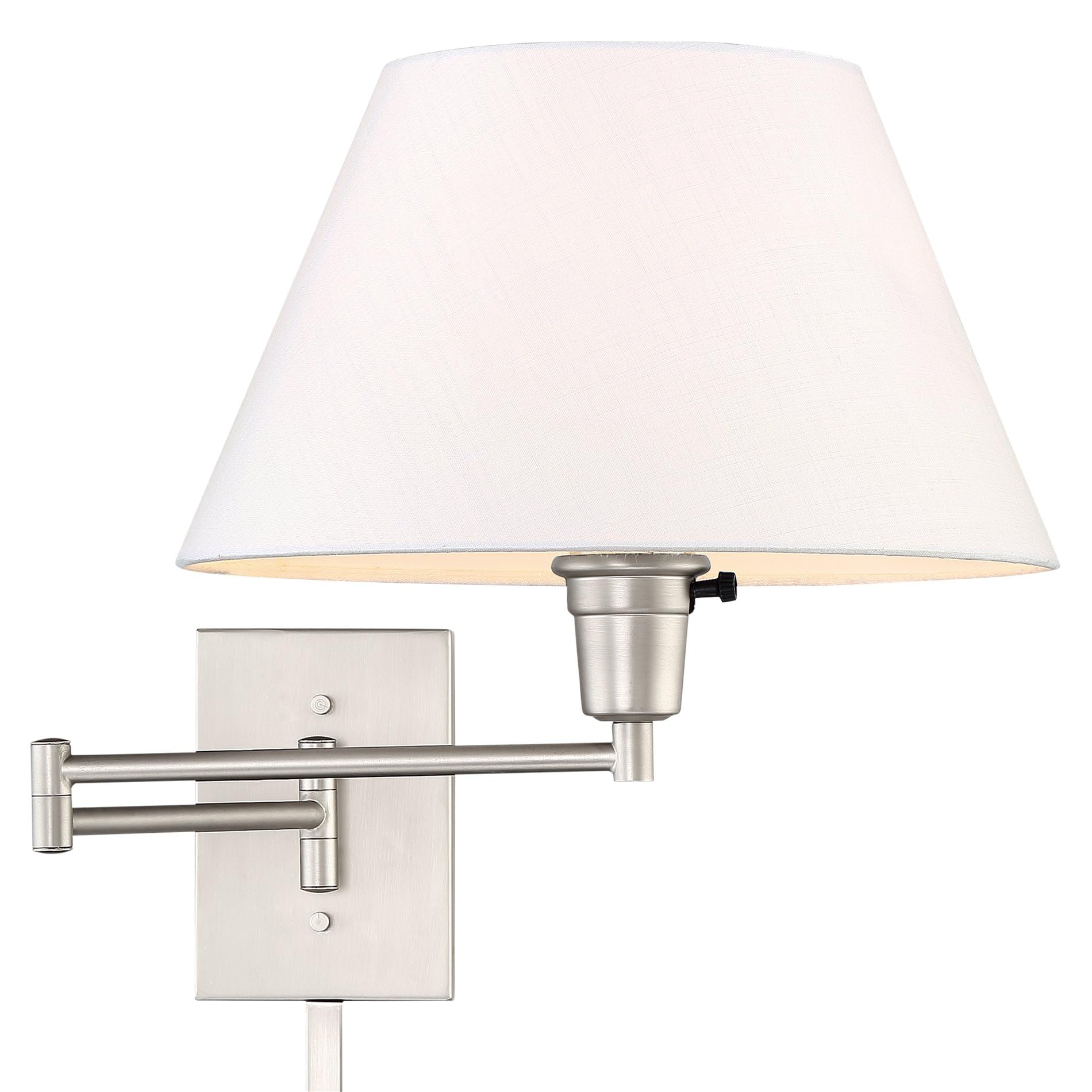 Cambridge 15" Swing Arm Wall Lamp - Plug in/Wall Mount + White