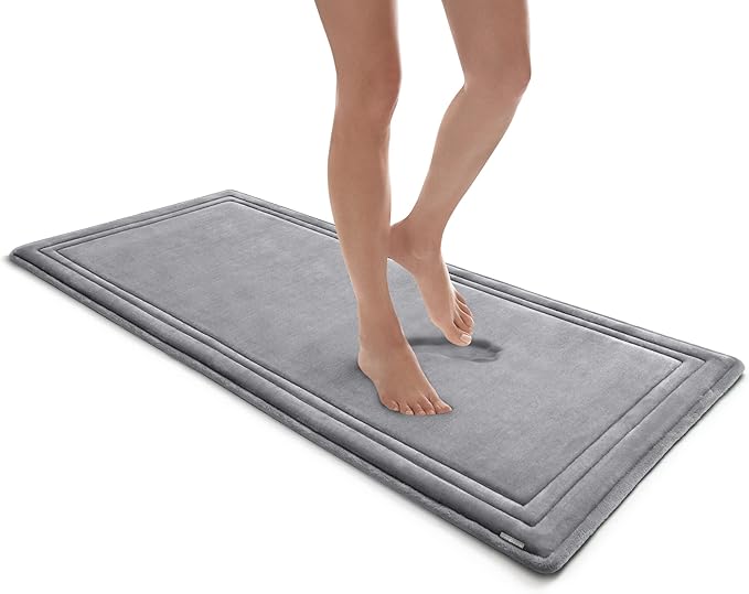 Luxurious Memory Foam Bath Mat, Charcoal-Infused Absorbent Bath Mat
