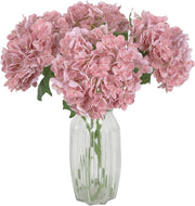 4PCS Real Touch Pink Hydrangea Artificial Flowers 21'' Large Latex Fake Hydrangea