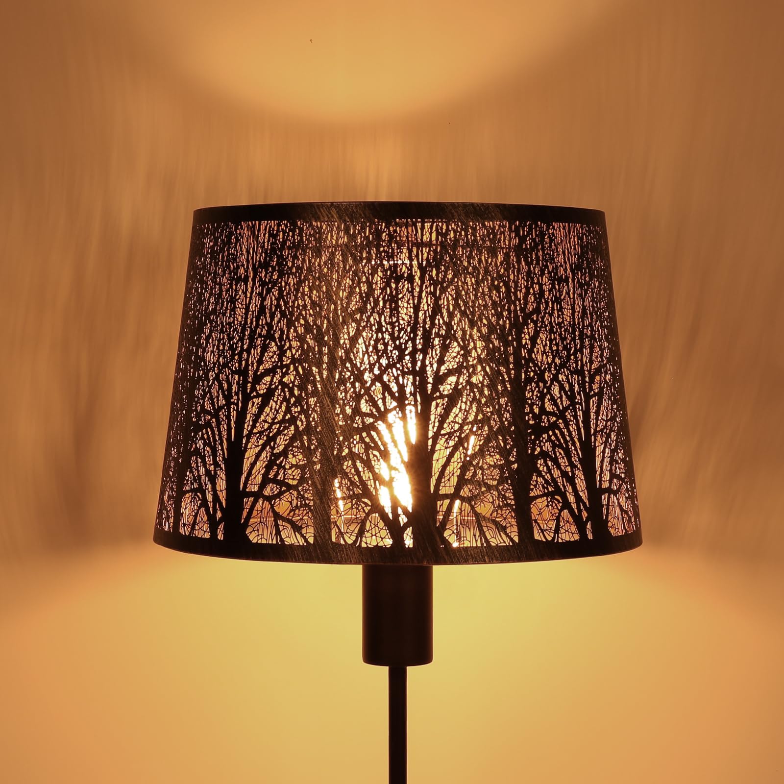 Lampshade, ALUCSET Drum Metal Lamp Shade for Table Lamp,10" Top x 12" Bottom x