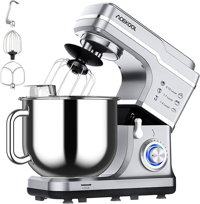 Stand Mixer 7.5QT 10-Speed 660W Tilt-Head Kitchen Electric Food Cake Mixer