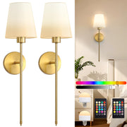 Wall Sconces Set of 2, Rechargeable Wireless Wall Sconces with Remote