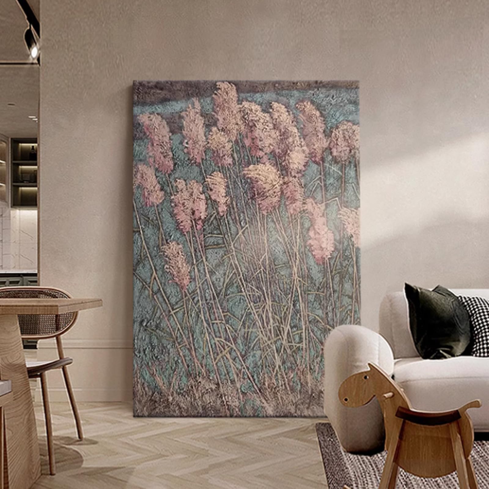 Handcrafted Texture Abstract Canvas Art Floral Oil Painting Home Wall Art Deco