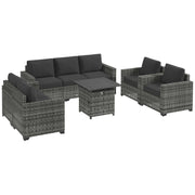 5 Piece Patio Furniture Set with Cushions, Outdoor
